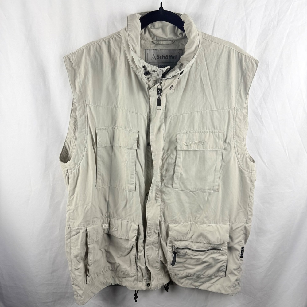 Schoffel Sport Fishing Photography Outdoors Lightweight Cargo Vest Zip Up Sz 44
